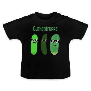 Concombre - concombre - soupe de concombre - T-shirt bio col rond Bébé - noir - Devant