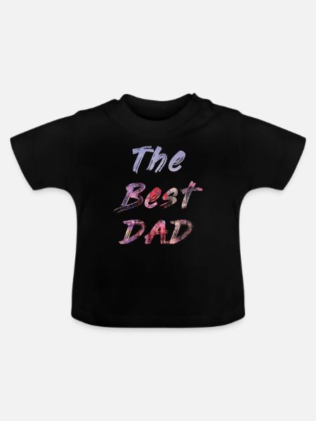The best Dad - Baby Bio-T-Shirt mit Rundhals - Schwarz