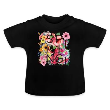 Printemps - printemps - T-shirt bio col rond Bébé - noir - Devant