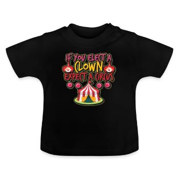 Clown en circus - Baby biologisch T-shirt met ronde hals - zwart - Voor