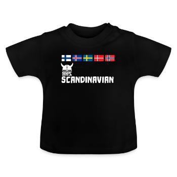 Casque Viking Scandinavie 100% Scandinave flag - T-shirt bio col rond Bébé - noir - Devant