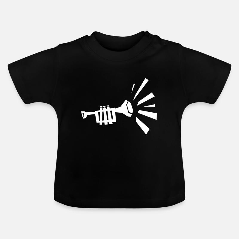 trompette - T-shirt bio col rond Bébé - noir
