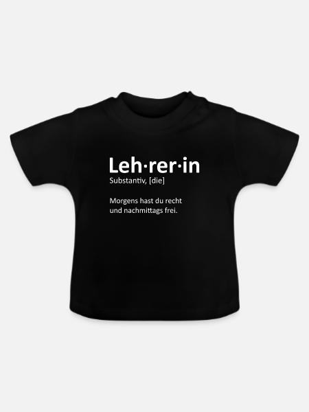 Teacher Shirt - Dites bonjour à l'école du cadeau - T-shirt bio col rond Bébé - noir