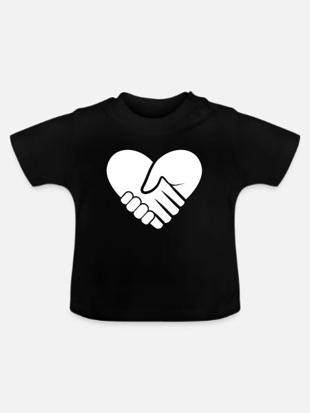 Liebe deinen Nächsten - Baby Bio-T-Shirt mit Rundhals - Schwarz