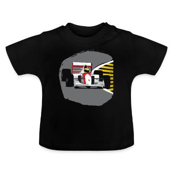 Senna Formel Rennwagen - Baby Bio-T-Shirt mit Rundhals - Schwarz - Vorne