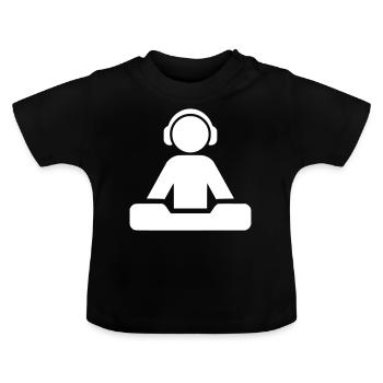 Producteur de musique DJ Disko Club Techno partie tenue DJ - T-shirt bio col rond Bébé - noir - Devant