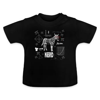 Chemise d'âne cheval nerd math bookworm nerdyT - T-shirt bio col rond Bébé - noir - Devant