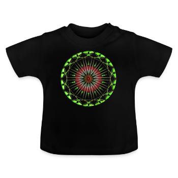 Mandala - Baby Bio-T-Shirt mit Rundhals - Schwarz - Vorne