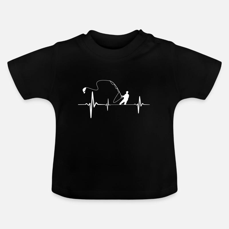 pêcheur à la ligne - T-shirt bio col rond Bébé - noir