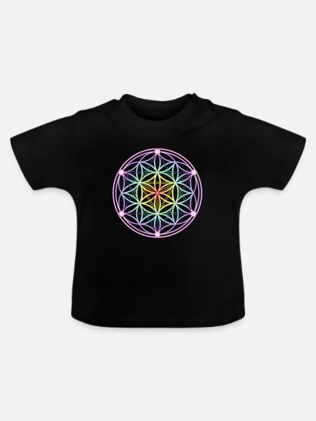 Same des Lebens & Tetrahedron - Baby Bio-T-Shirt mit Rundhals - Schwarz