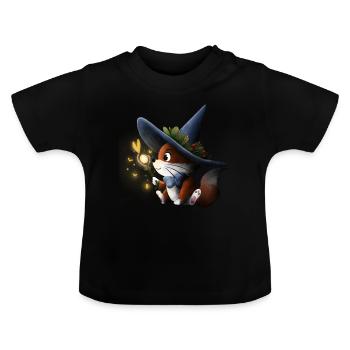 Magical Fox - Baby Bio-T-Shirt mit Rundhals - Schwarz - Vorne