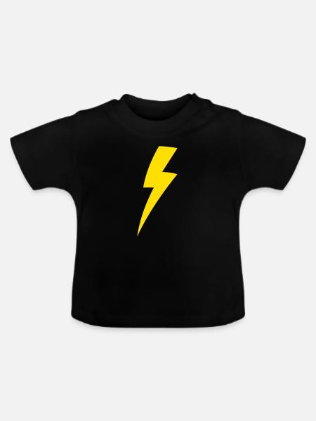 Blitzschlag - Baby Bio-T-Shirt mit Rundhals - Schwarz