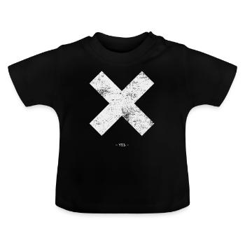 Kreuz Grunge - Baby Bio-T-Shirt mit Rundhals - Schwarz - Vorne