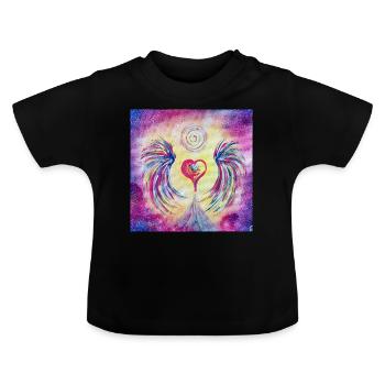 Herzengel der Vielfalt - Baby Bio-T-Shirt mit Rundhals - Schwarz - Vorne