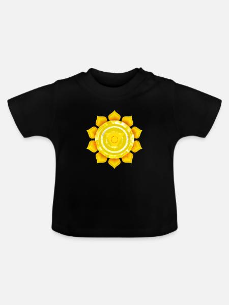 3. Chakra, Manipura - Baby Bio-T-Shirt mit Rundhals - Schwarz