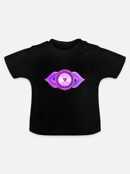 Drittes Auge Chakra, Anja - Baby Bio-T-Shirt mit Rundhals - Schwarz