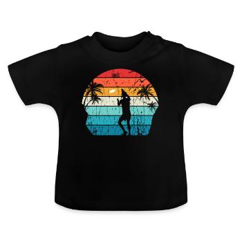 Frisbee - T-shirt bio col rond Bébé - noir - Devant
