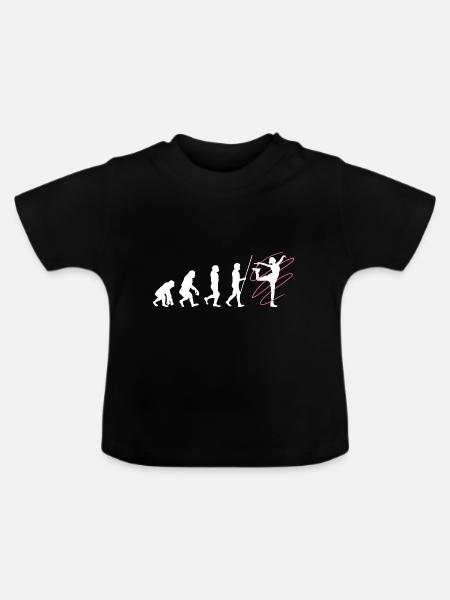 Eiskunstläuferin Evolution Eiskunstlaufen - Baby Bio-T-Shirt mit Rundhals - Schwarz