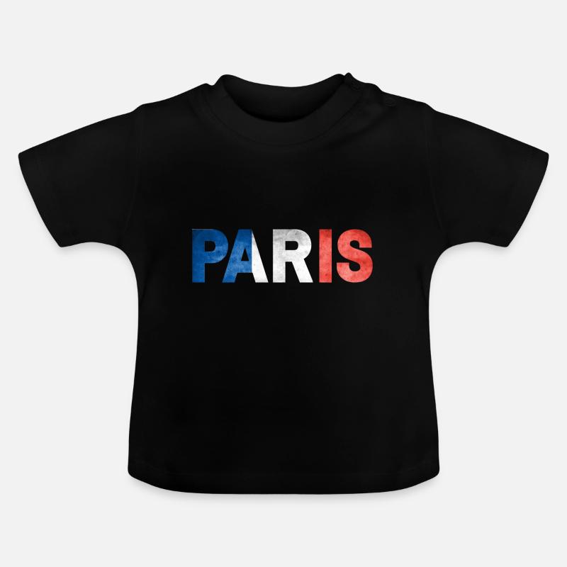 Paris - Baby Bio-T-Shirt mit Rundhals - Schwarz