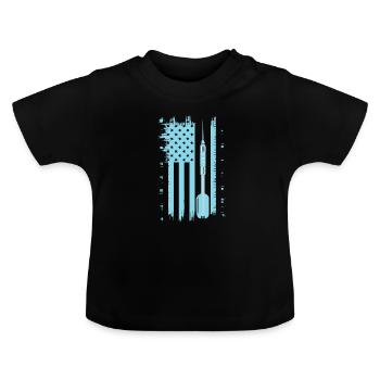 AMERICAN FLAG DART MOTIF SHIRT IDEA - Baby Organic T-Shirt with Round Neck - black - Front