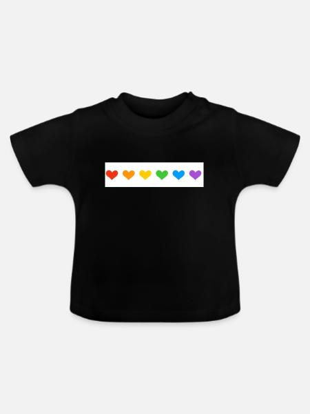 Schwulenstolz - Baby Bio-T-Shirt mit Rundhals - Schwarz