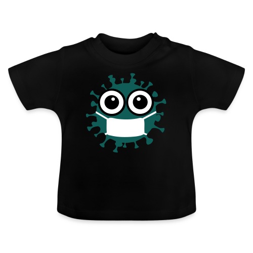 CORONA Virus mit Maske - Comic Art Grafik - Baby Bio-T-Shirt mit Rundhals