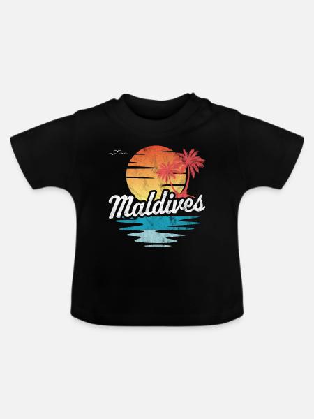 Malediven - Baby Bio-T-Shirt mit Rundhals - Schwarz