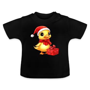 Noël des canetons - T-shirt bio col rond Bébé - noir - Devant