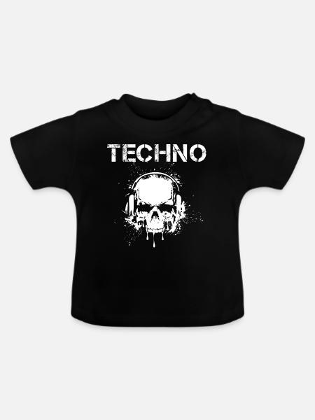 Techno hardstyle - T-shirt bio col rond Bébé - noir