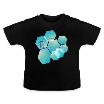 Physique lancer parabole - T-shirt bio col rond Bébé - noir - Devant
