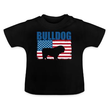 Bulldogge Hunderasse - Baby Bio-T-Shirt mit Rundhals - Schwarz - Vorne