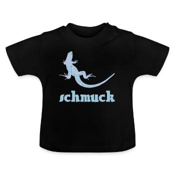 eidechse schmuck musterung - Baby Bio-T-Shirt mit Rundhals - Schwarz - Vorne