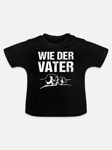 Wie der Vater - Baby Bio-T-Shirt mit Rundhals - Schwarz