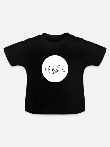 SCHERE (w) - Baby Bio-T-Shirt mit Rundhals - Schwarz