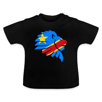 Congo Zaïre Kongu Congo Congo Drapeau Drapeau Cadeau De Lion - T-shirt bio col rond Bébé - noir - Devant