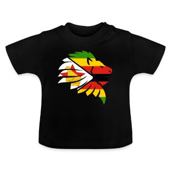 Simbabwe Flagge Zimbabwe Harare Chewa Geschenk - Baby Bio-T-Shirt mit Rundhals - Schwarz - Vorne