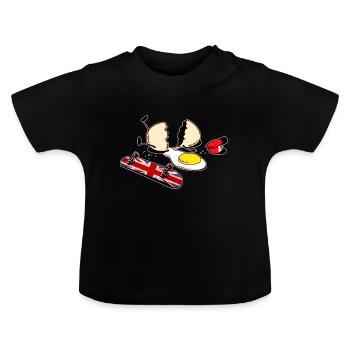 Egg Crack - Baby Organic T-Shirt with Round Neck - black - Front
