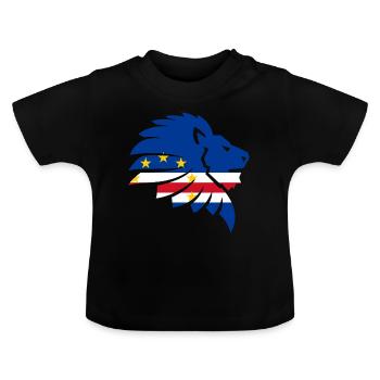Kap Verde Flagge Afrika Löwe Cabo Verde Geschenk - Baby Bio-T-Shirt mit Rundhals - Schwarz - Vorne