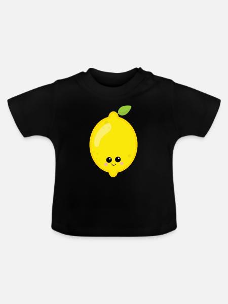 Zitrone - Baby Bio-T-Shirt mit Rundhals - Schwarz
