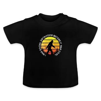 J'étais à distance sociale avant que ce ne soit cool Yeti - T-shirt bio col rond Bébé - noir - Devant