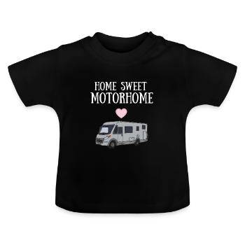 Home sweet motorhome - T-shirt bio col rond Bébé - noir - Devant