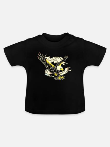 Merikotka - Baby Bio-T-Shirt mit Rundhals - Schwarz