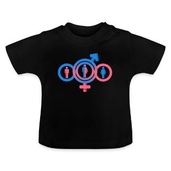 Divers le nouveau sexe, Gender Equal, Neutre - T-shirt bio col rond Bébé - noir - Devant