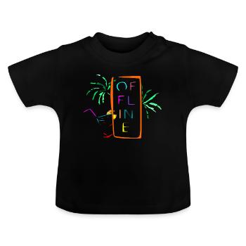 mehrfarbige Offline-Linie - Baby Bio-T-Shirt mit Rundhals - Schwarz - Vorne