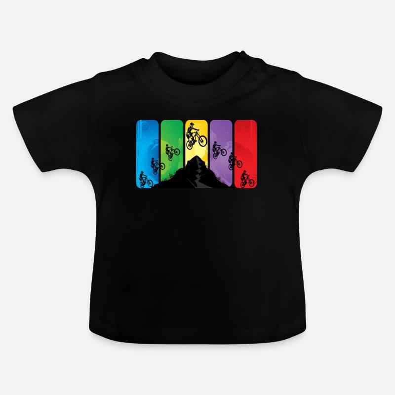 Saut VTT | VTTistes de descente | vélo de montagne - T-shirt bio col rond Bébé - noir