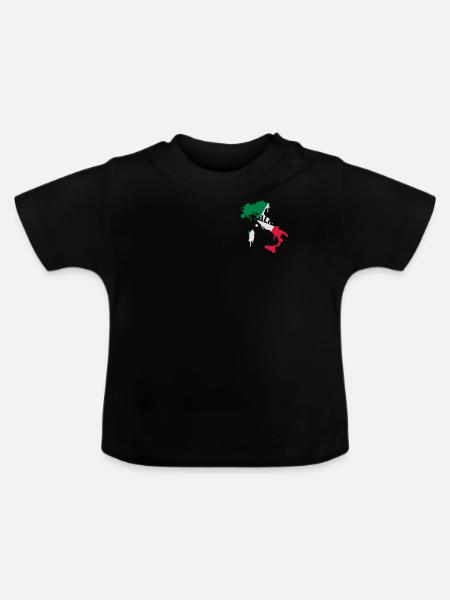 Landkarte Italien - Baby Bio-T-Shirt mit Rundhals - Schwarz