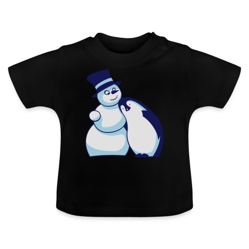 Schneemann und Pinguin - Baby Bio-T-Shirt mit Rundhals