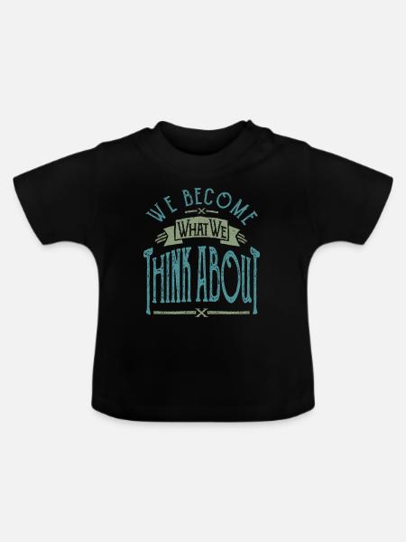 Think about - Baby Bio-T-Shirt mit Rundhals - Schwarz