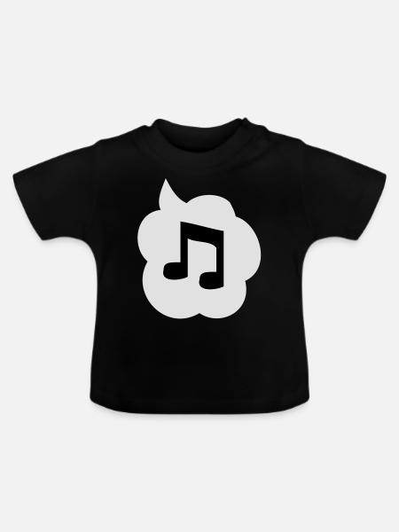 Musik Sprechen - Baby Bio-T-Shirt mit Rundhals - Schwarz