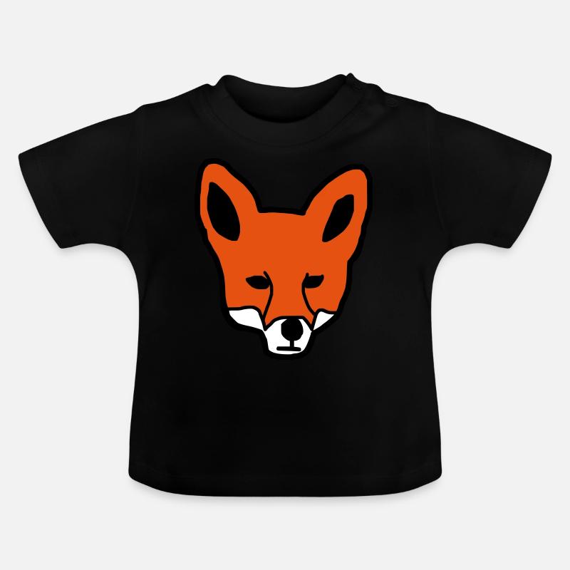 Fuchs Geschenk Geschenkidee - Baby Bio-T-Shirt mit Rundhals - Schwarz